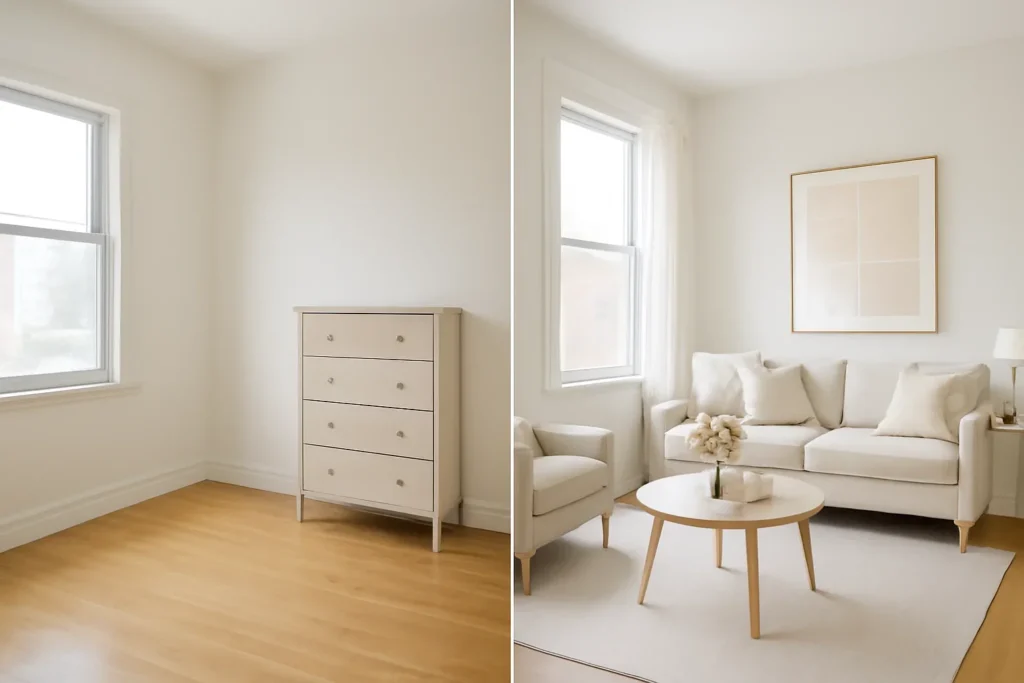 Before-and-After Small Space Staging Ideas at Whynot Home Staging & Design