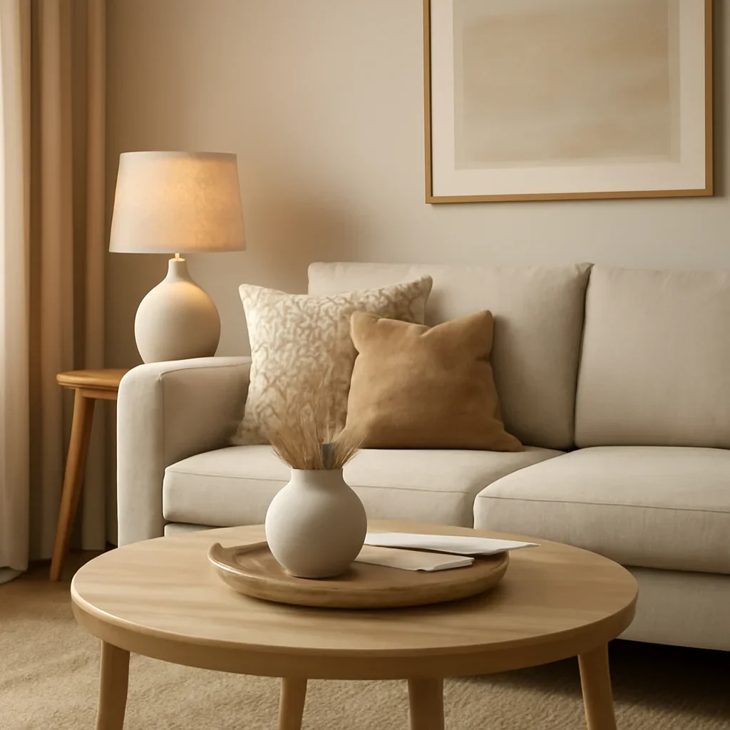 Styled interior detail for how to stage a home when you're still living in it