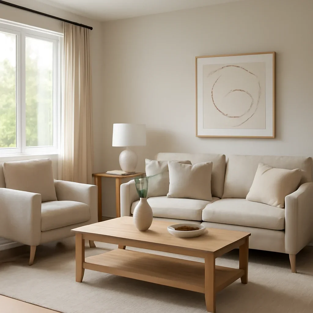 Room prepared for the next step in furniture rental coordination