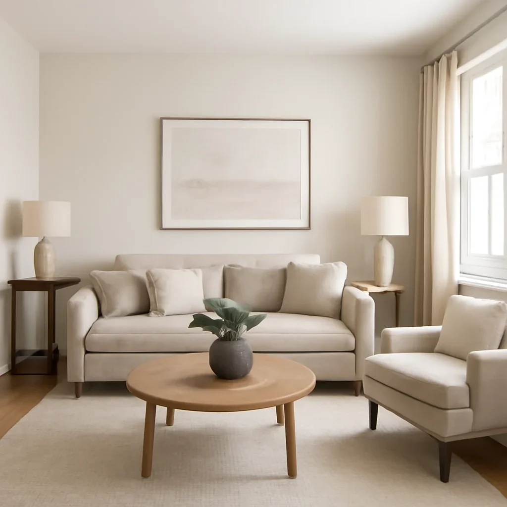 Room prepared for the next step in professional home staging