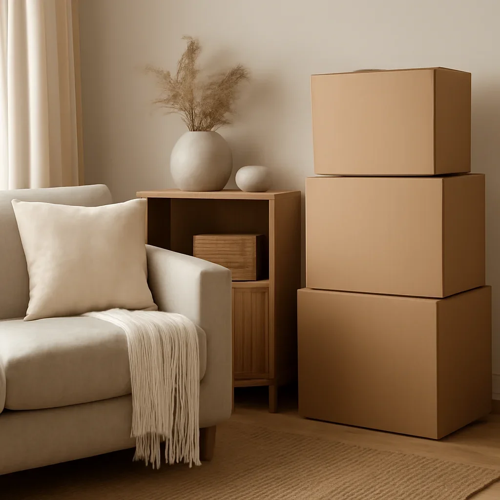 Styled interior detail for movers & storage