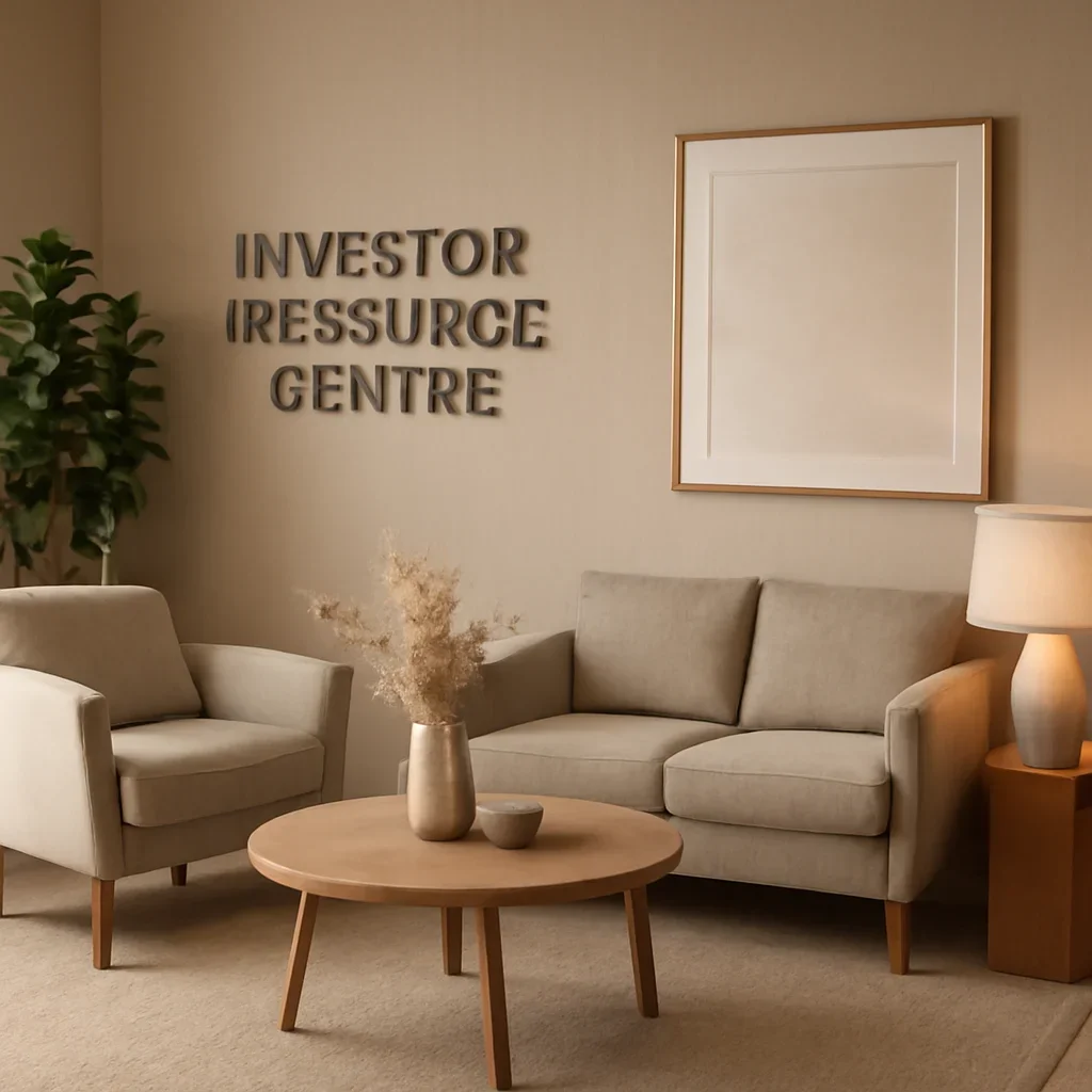 Styled interior detail for investor resource centre