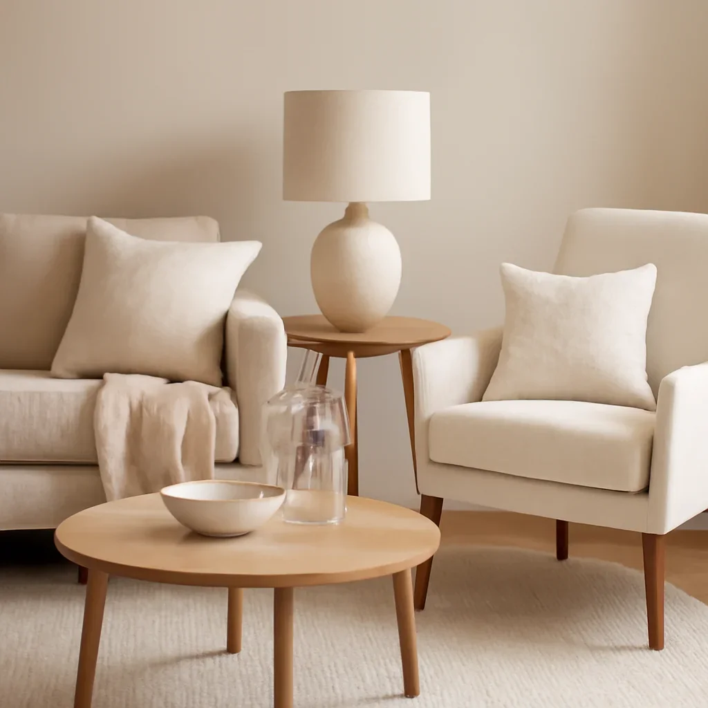 Styled interior detail for staging process